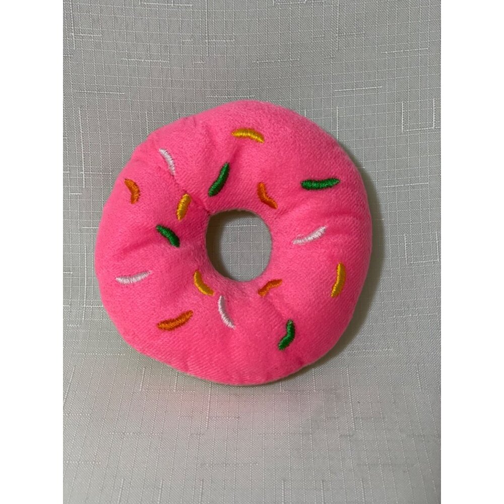 Plush Donut Toy With Sprinkles Pink Tan Small Soft Collectible  Stuffed Animal